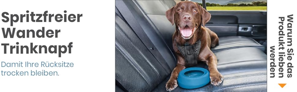 Kurgo Splash Free Wander: Миска для води для собак, 0.7 л, червона, не проливається, для подорожей