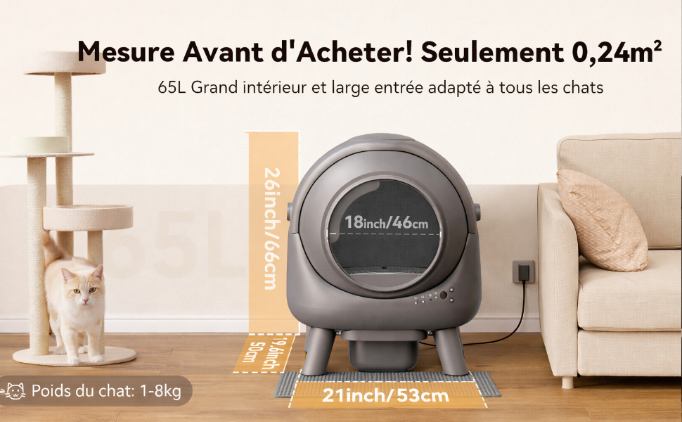 Розумний автоматичний лоток для котів eziclean® CATBOT K6i - самоочищуючийся, підключений до інтернету
