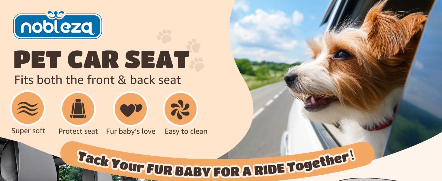 Автокрісло для собак Nobleza до 13 кг, 50x50x40 см, з підняттям, кишенями та поводок