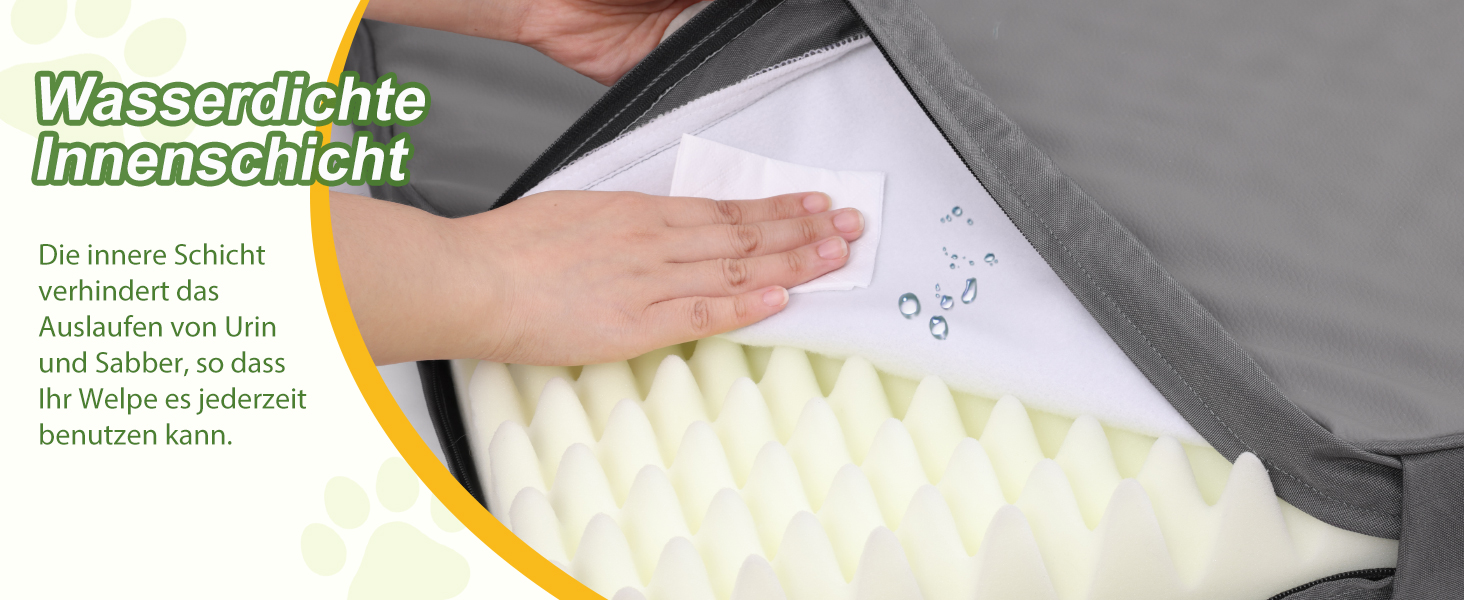 Ортопедичне ліжко для собак Favodormir, великі породи, 104x68 см, знімний чохол з екошкіри, комфортне та прохолодне для дому та вулиці, сірий колір