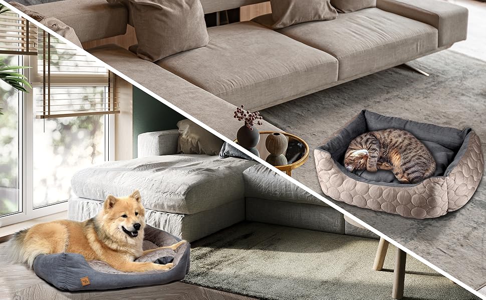 Ліжко для собак Ne&no® 2 в 1: охолоджуючий та зігріваючий матеріал, середні породи, 80x60 см, миється. Персоналізоване собаче ліжечко, блакитне, 35x45 см