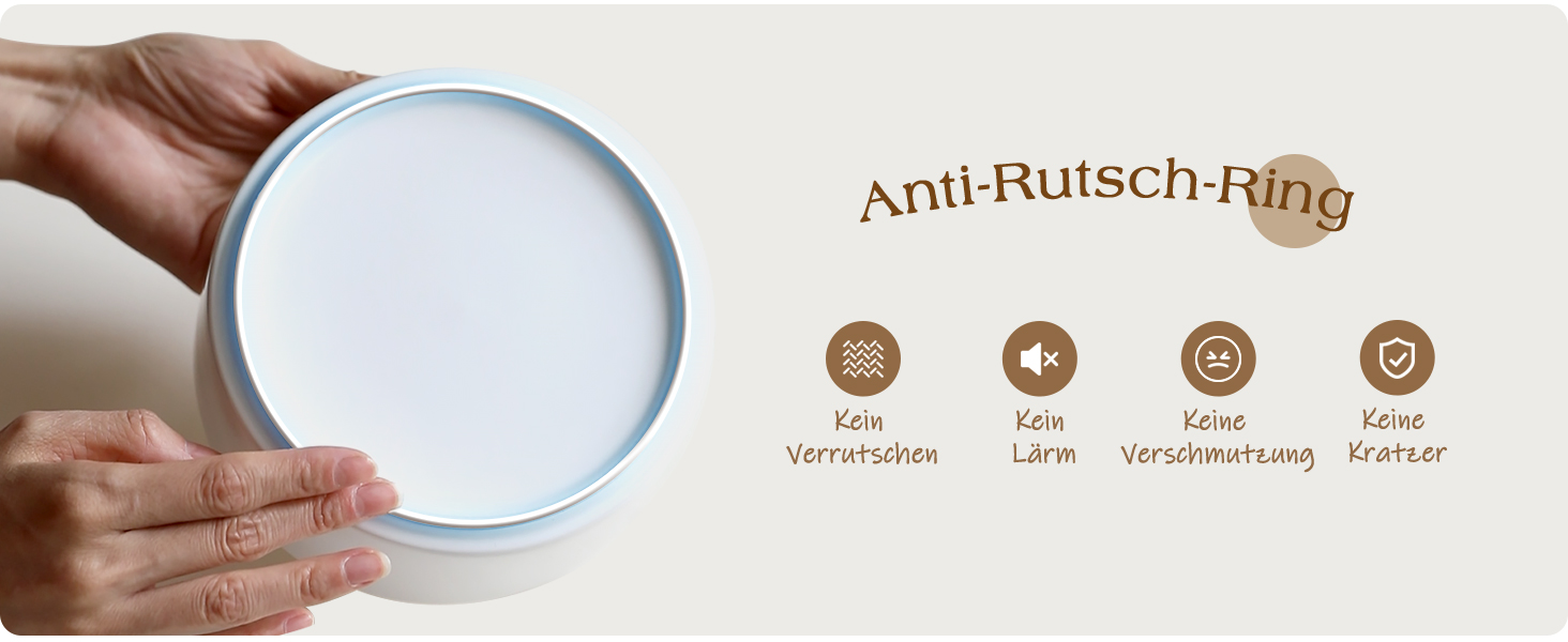 Керамічна миска для собак 18,5 см, для корму та води, середніх порід, неслизька, 1,3 л, сіра (одинарна миска)