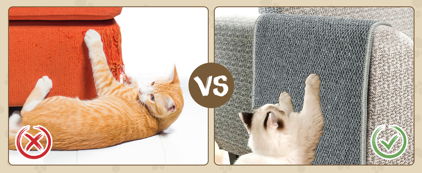 Килимок для дряпання котів FHTONGE 71x15.8 см з сизалю для кріплення на стіну, сірий