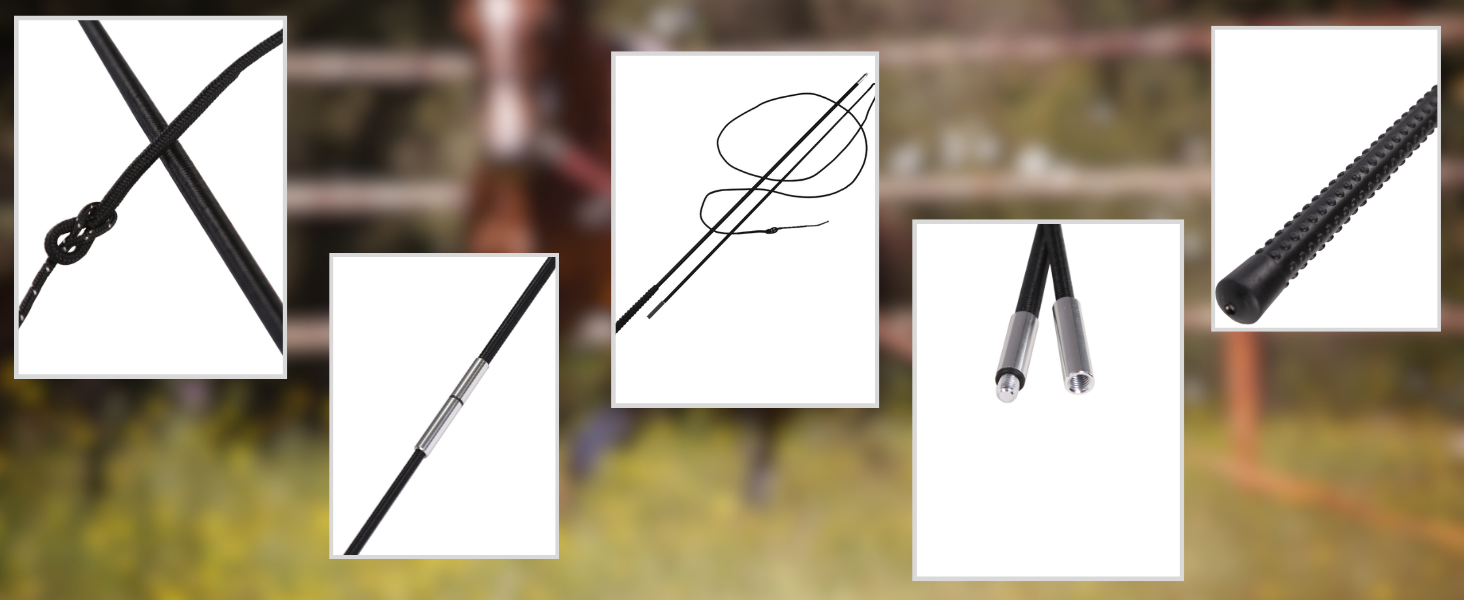 Пфіфф 103104 Двостороння льонжна бандаж, бандаж з дугою, серцевина з фібергласу, неслизька ручка | Чорний 180 см