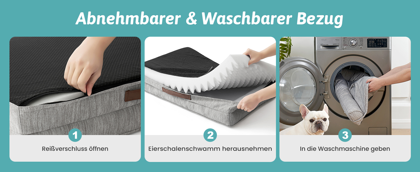 Ортопедичне ліжко для собак COZY KISS XL, 107x76x18 см - ліжко для великих собак з яйцеподібною піною та знімним чохлом