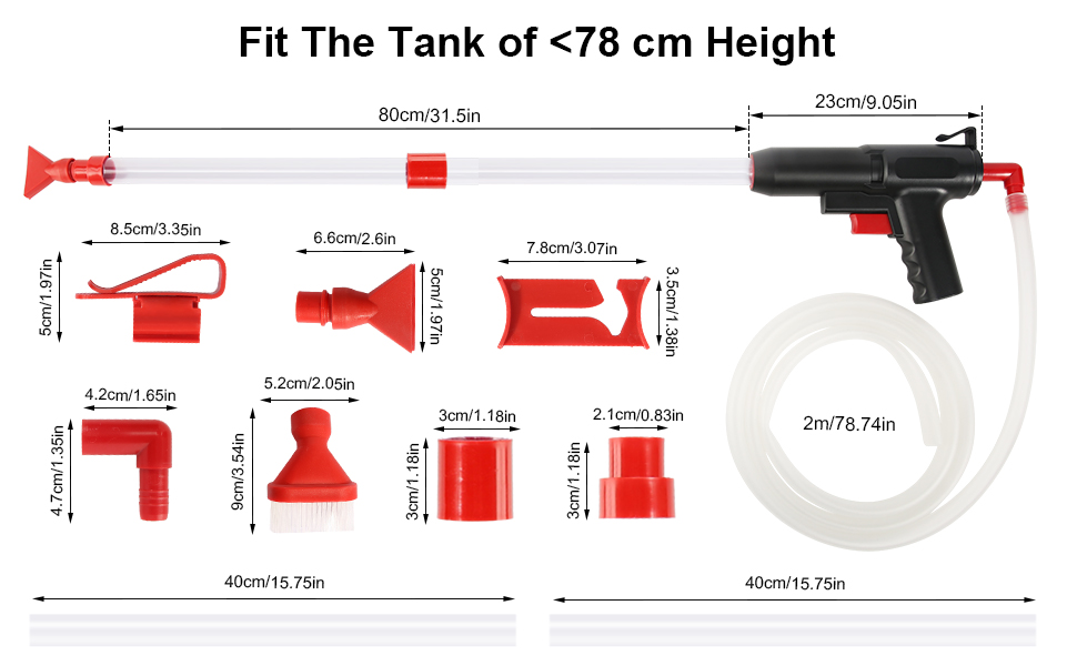 Набір для чищення акваріума GOSHIES 4-в-1: пилосос, фільтр, відсмоктувач ґрунту, набір для підміни води