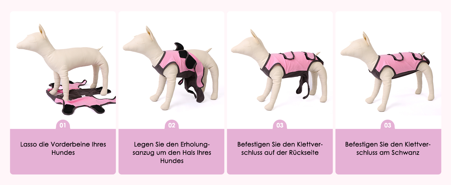 Піжама для собак після операції ASENKU: захист від лизання, альтернатива конусу, рожева, M