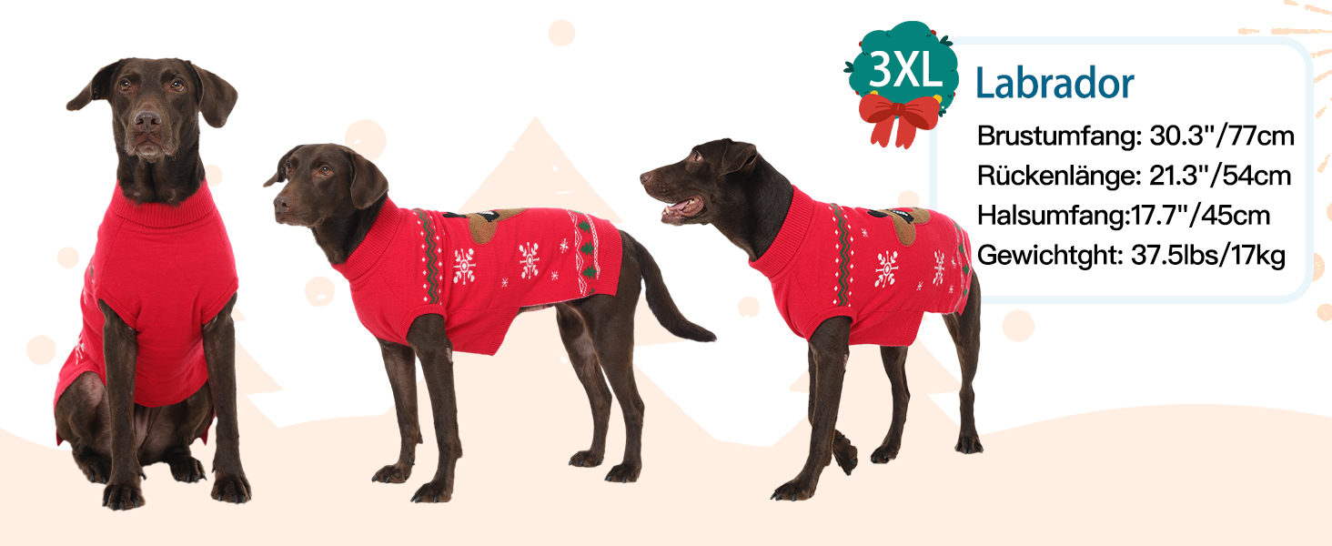 Пуловер для собак на Різдво, м'який та теплий, з відкидним коміром, для собак середнього розміру, в'язаний пуловер для осені та зими, для Французького бульдога, M (5-7 кг), червоний