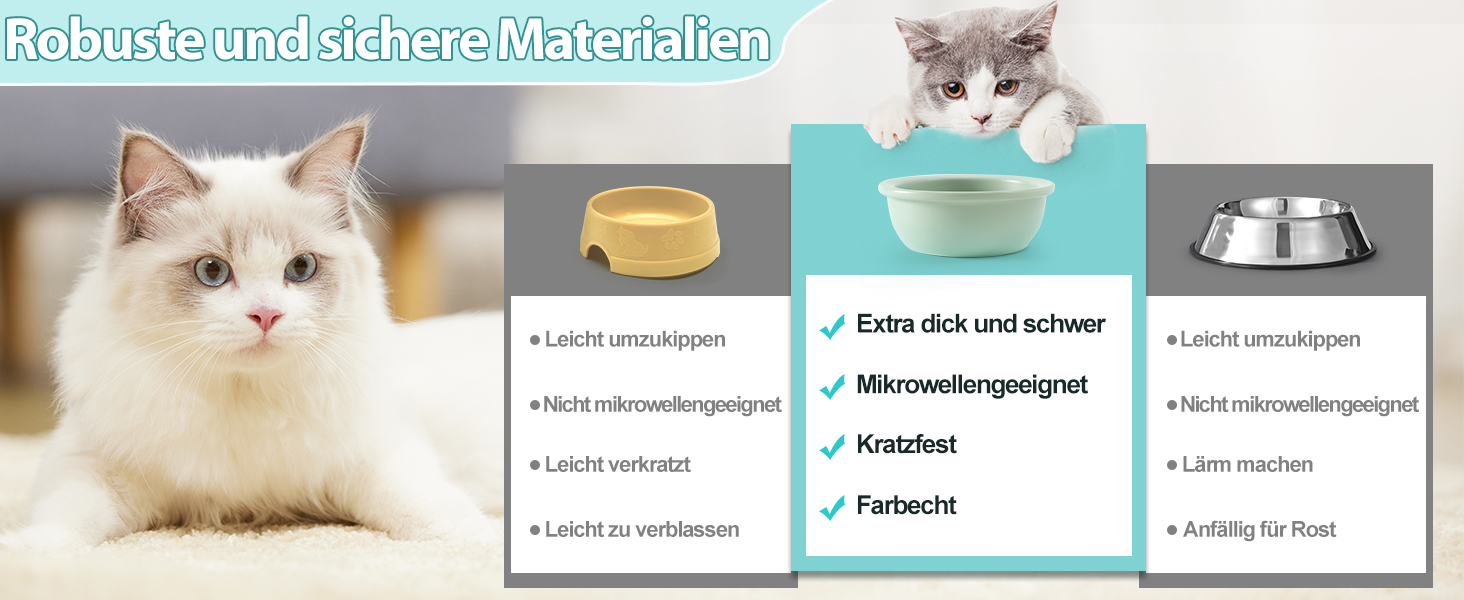 Набір мисок для котів GUUSII HOME (2 шт.) з кераміки, 360 мл, зелені, 14 см