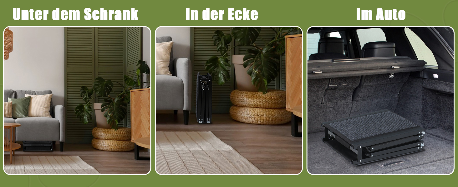 Рампа для собак SMONTER 160 см, автоматично складається, з антиковзким покриттям, для авто, вантажівок та SUV, чорна