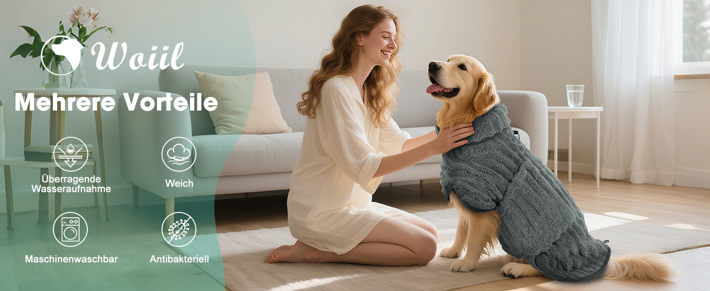 Рушник для собак з мікрофібри, швидковисихаючий, з клямками та регульованою гумкою, можна прати в машині, підходить для великих, середніх та маленьких собак, сірий (XL)