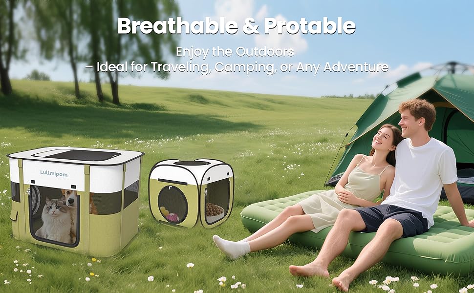 Переносний вольєр для котів та собак, водовідштовхувальний, міцний, для дому та вулиці, Pop-up, з сумкою, для подорожей та кемпінгу
