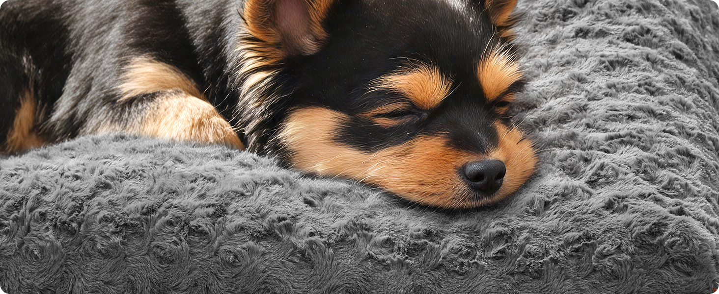 Ліжко для собак Feandrea XL, м'яке, плюшеве, 110 x 73 см, для великих собак, сірий, знімний чохол, антиковзаюче покриття