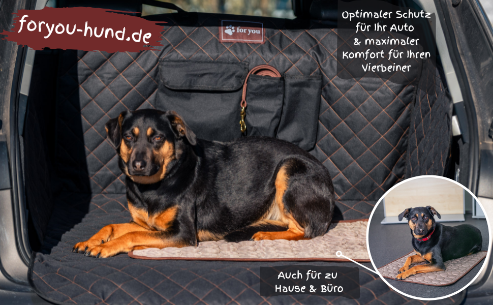 Захист для багажника з захистом краю вантажного отвору foryou® + килимок для собак - універсальний захист багажника для собак, водовідштовхувальний, стійкий до подряпин, преміум якість, Made in Germany