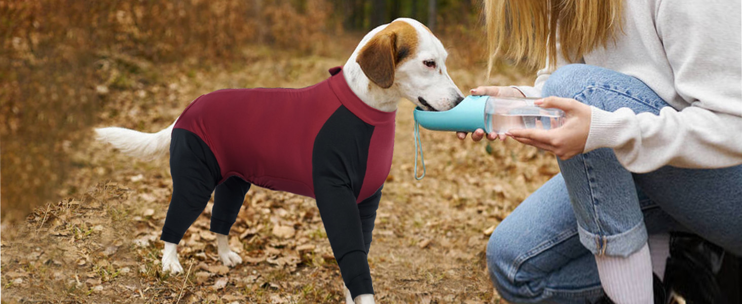 Комбінезон для собак Hjyokuso з ніжками, піжама для собак середніх порід, післяопераційний одяг для собак, червоний