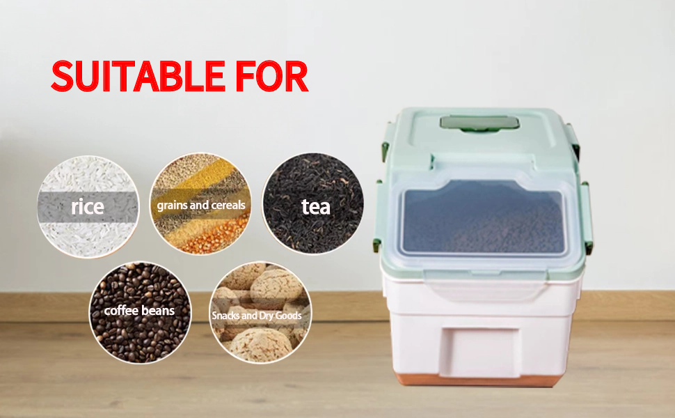 Контейнер для корму для собак, 10 кг, герметичний, на колесах, без BPA, сірий, 2 шт. (36x23x36 см)