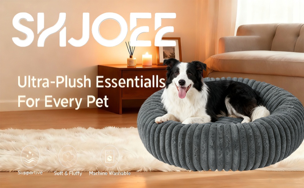 М'яке ліжко для домашніх тварин: ліжко для собак, ліжко для котів, кругла форма, пончик, корзина для собак, подушка для котів, ліжко для кошенят, тепле місце для сну, сірий колір, діаметр 60 см