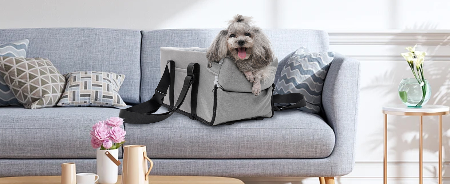 Автокрісло для собак та котів: стабільне, з ременями, знімне, миється, до 6 кг
