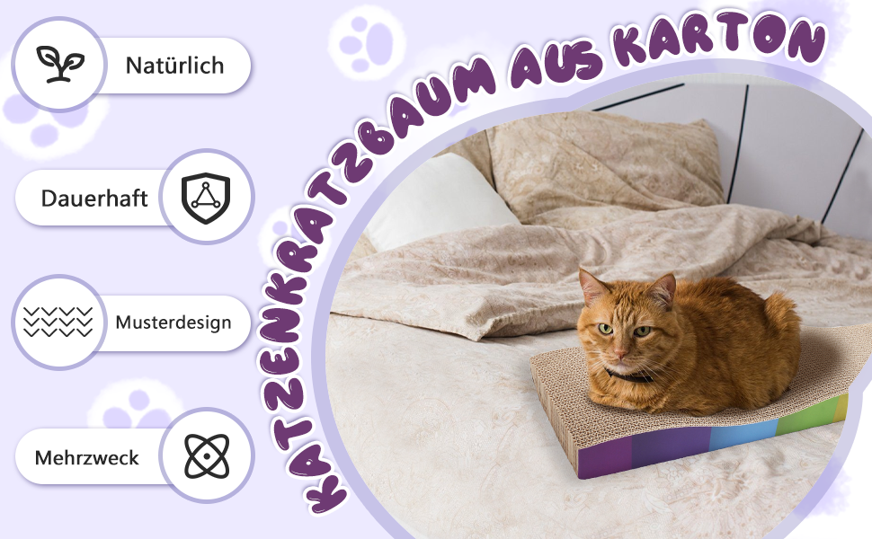 Котячі кігтеточки, 2 шт. Міцні картонні кігтеточки для котів з котячою м'ятою, перероблювана картонна підставка для дряпання котів 62.9 * 21.5 * 4.8 см, кігтеточки для догляду за кігтями