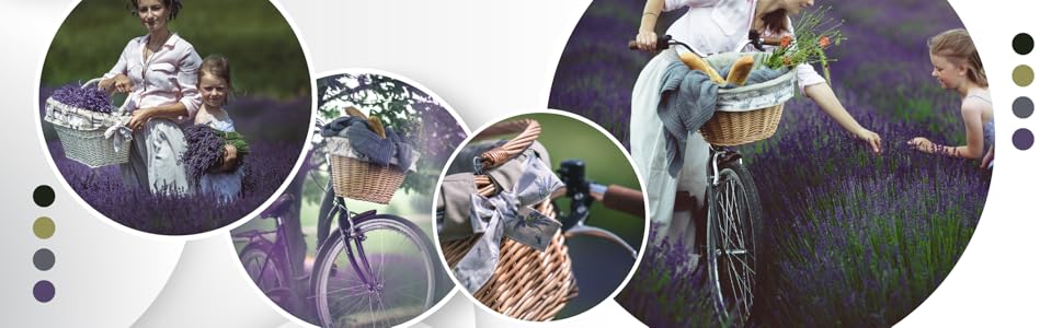 Фарбований плетенний кошик для велосипеда e-wicker24 1126-42, 42x36x24 см, медовий колір