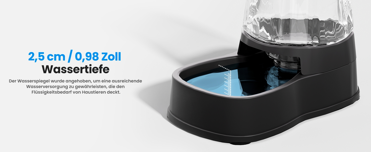 Автоматичний диспенсер води для котів та собак Gardner, 3.85L, без струму, BPA Free, гравітаційний, для середніх/великих тварин (чорний)