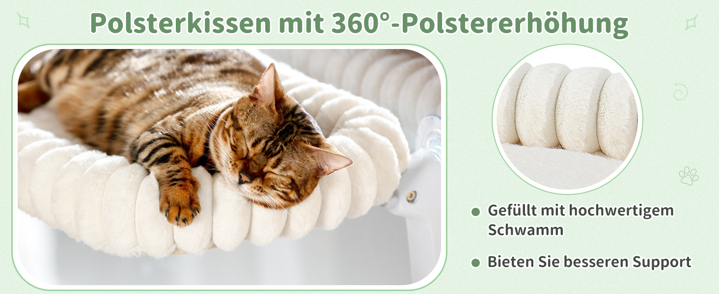 Ліжко для котів GUUSII HOME на вікно, розкладне, м'який плюш, 54*30 см (білий, M), 4 присоски, миється