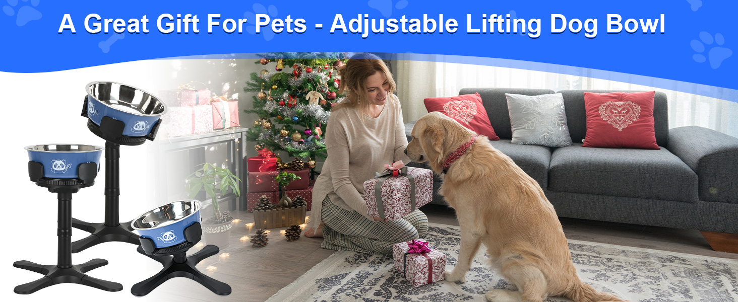 Підвищений годівниця для собак на підставці з нержавіючої сталі, 3 регульовані висоти, годівниця з ABS-пластику для маленьких/середніх/великих собак, неслизька (чорний-L) Для середніх та великих собак