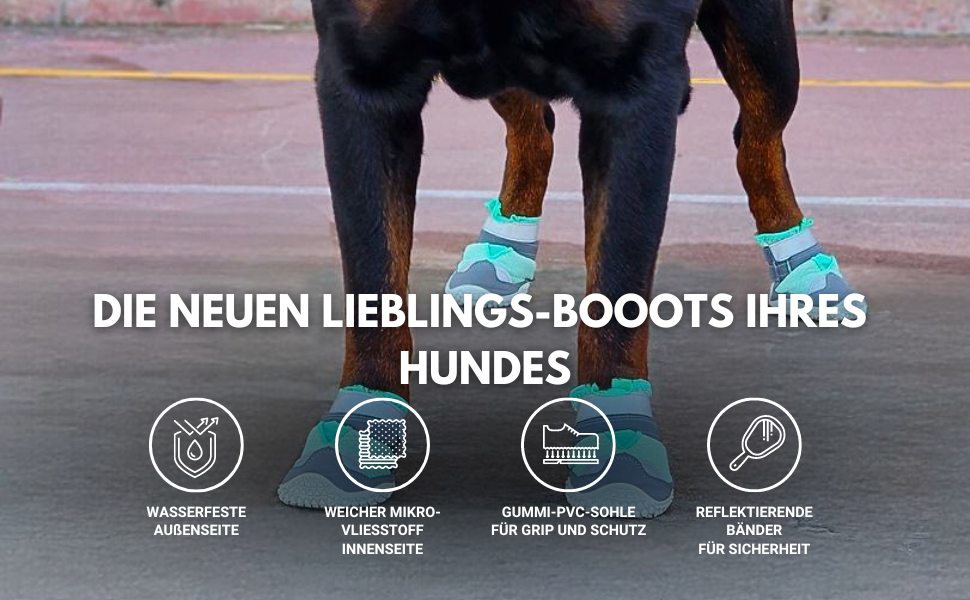 Зручні собачі чоботи Spark Paws – неслизькі, дихаючі, захист лап для літа та походів, міцні, набір 4 шт. – Зелені, розмір 5.0 см | 10-15 кг