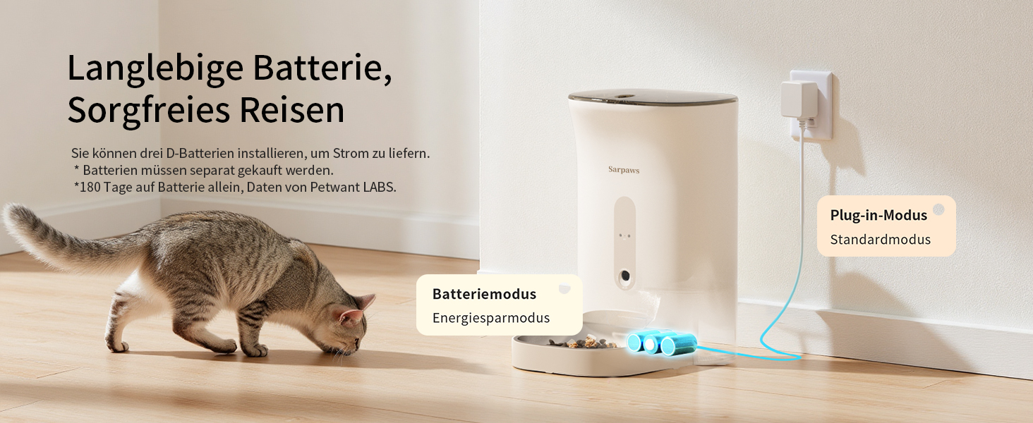 Автоматичний годівниця для котів SAWPAWS з камерою, 4.3L, WiFi, нічне бачення