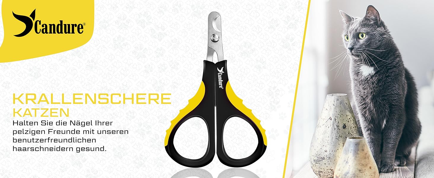 Шліфувальник кігтів для собак Candure: тихий, акумуляторний, з LED-підсвічуванням та змінним насадженням. Підходить для собак всіх розмірів (XS, жовтий)