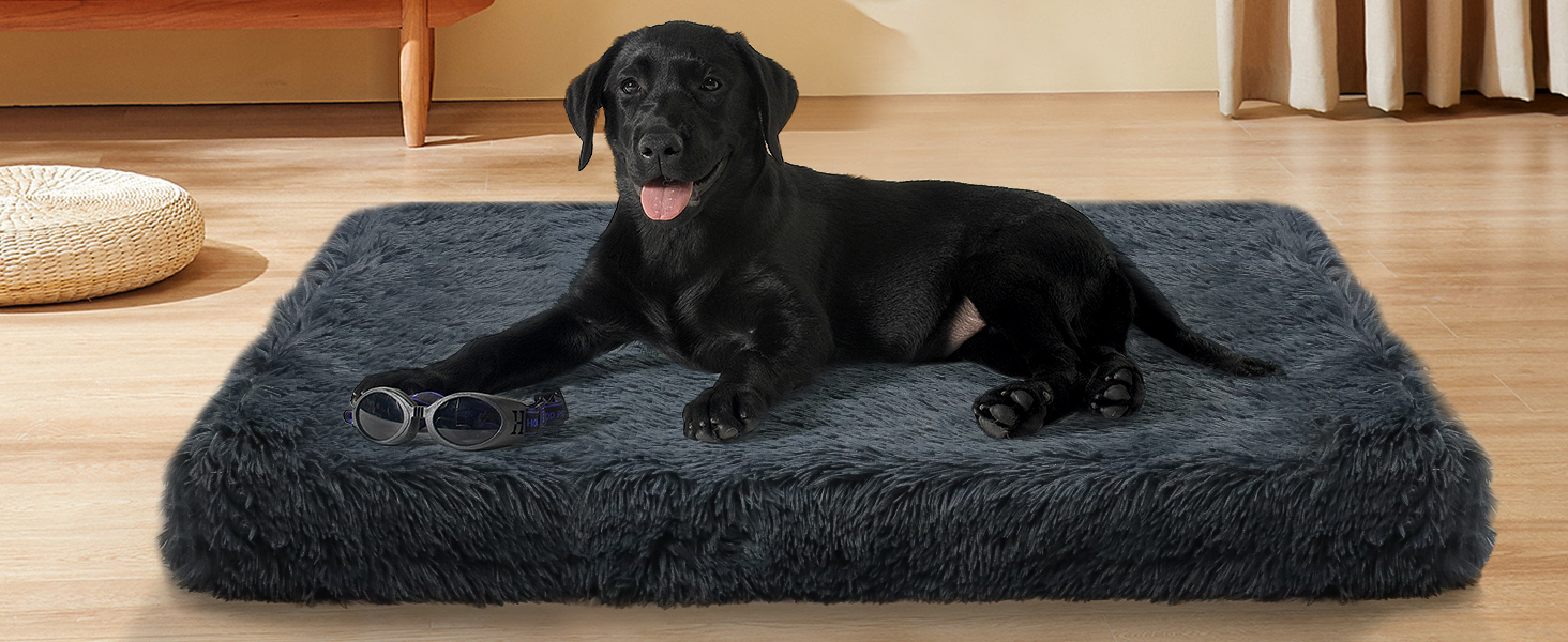 М'яке ортопедичне ліжко для собак DONWEI, килимок для собак, миється, знімний чохол, неслизька підстилка для лежанки, 75x50x6 см, сірий колір Ombré Grey (XL - 100 см, темно-сірий - 100 см)