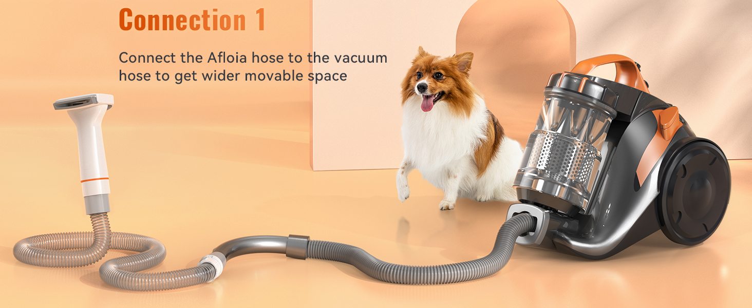 Насадка для пилососа Afloia для шерсті тварин: собака, кіт. Комплект для догляду за тваринами з подовжувачем та адаптером