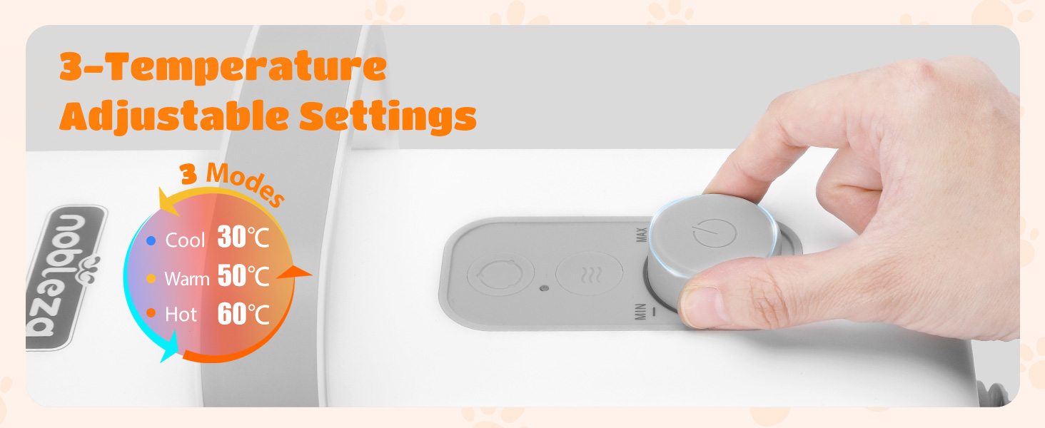 Професійний фен для грумінгу домашніх тварин Nobleza Pet Blower - 4 насадки, регулювання швидкості/тепла, тихий