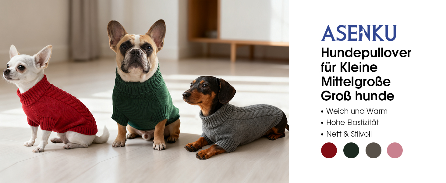 Теплий зимовий пуловер для собак S, пуловер з коміром-горловиною для чихуахуа, йорка, французького бульдога, мальтіза, зелений