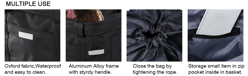 Фалцфальтерний велосипедний кошик для собак, передній велосипедний кошик, легко встановлюється, знімний велосипедний кошик-сумка, з адаптером керма для маленьких собак, для покупок, пікніків (червоний)