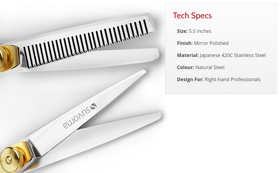 Набір професійних перукарських ножиць Suvorna 5.5 дюймів (2 шт.) - ножиці для стрижки волосся, ножиці для вирівнювання, для салонного використання (жіночі/чоловічі)