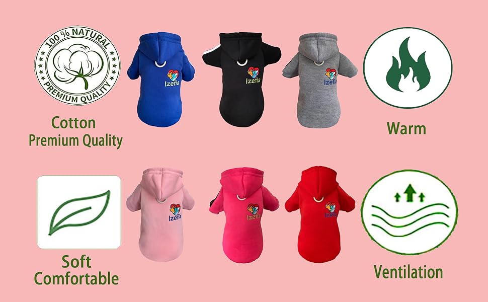 Світшот для собак Izefia Hund Hoodie: теплий флісовий плед для маленьких собак та котів, червоний, розмір M