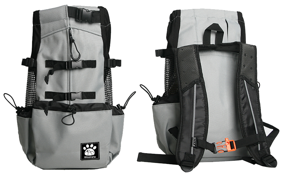 Рюкзак-переноска для собак, 1–25 кг, сірий XL. Зі шнурком, отвором для голови, вентиляцією. Для маленьких та середніх собак. Безпечний, комфортний, легкий.