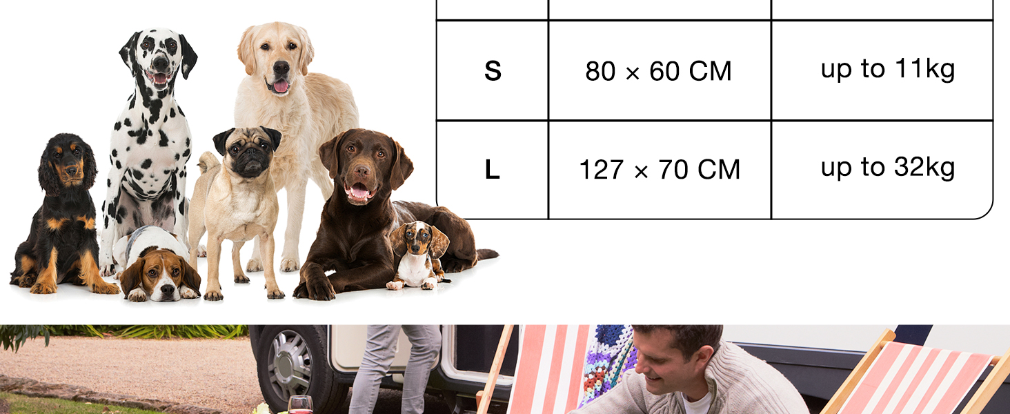 Водонепроникний килимок для собак Pawsse 127 x 70 см - для подорожей, авто, кемпінгу (сірий)
