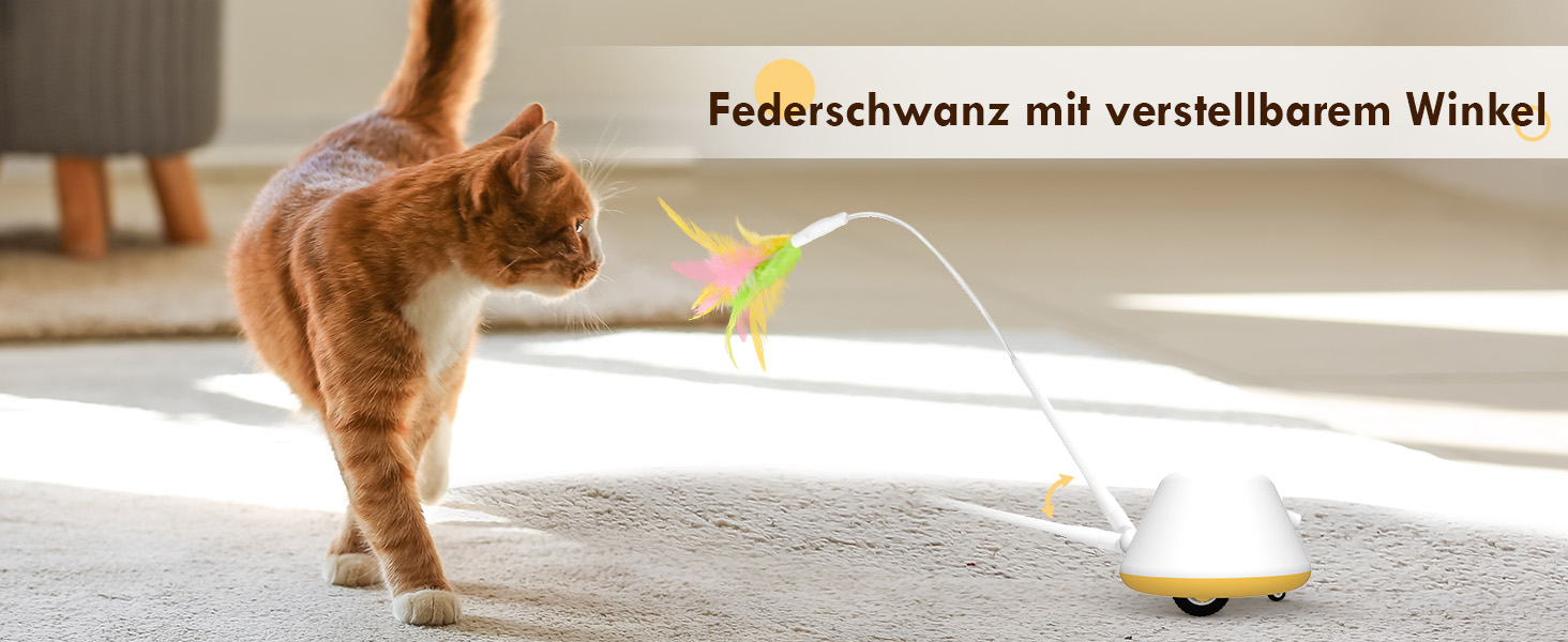 Інтерактивна іграшка для котів TGFIX 3 в 1 – електрична, з колесами та лазером, розвиваюча, з USB-зарядкою (жовта)