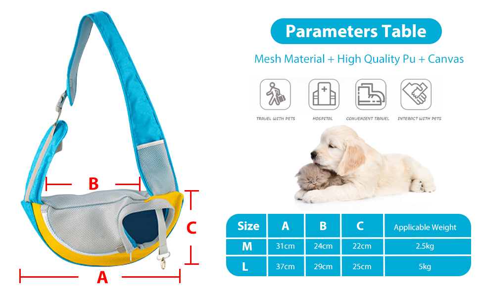 PETCUTE Сумка-переноска для собак, блакитна. Зручна переноска для цуценят та малих собак, з регульованою ручкою та безпечною шлейкою. Має дихаючу сітку та передню кишеню. Ідеально для прогулянок на свіжому повітрі.