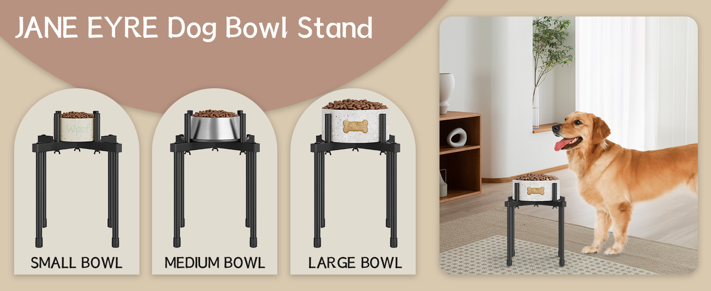 Підставка для води для собак Jane Eyre – регульована, піднята, для великих та середніх собак, антиковзаюча, без миски. Матеріал: L-STEEL