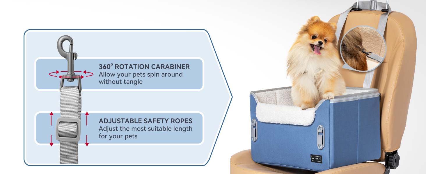 Клітка для собак Petfit у машину для маленьких собак, стабільна та безпечна, з кріпленням для ременя безпеки, корзина для собак, автоліжко знімні чохли (S, Шкіра-Чорний)