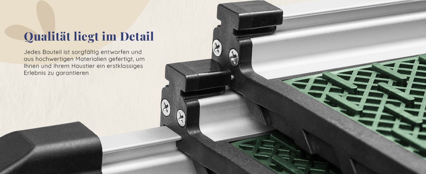 Трампліна для собак у машину, складна, стабільна, до 90 кг, алюмінієва, для великих собак, з відбивачами, сіра (лісовий зелений)