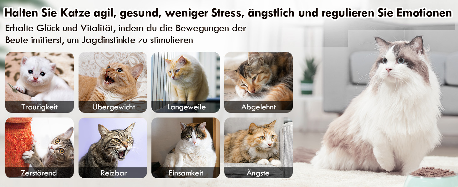 Інтерактивна іграшка для котів TGFIX 3 в 1 – електрична, з колесами та лазером, інтелектуальна іграшка, уникає перешкод, чорна