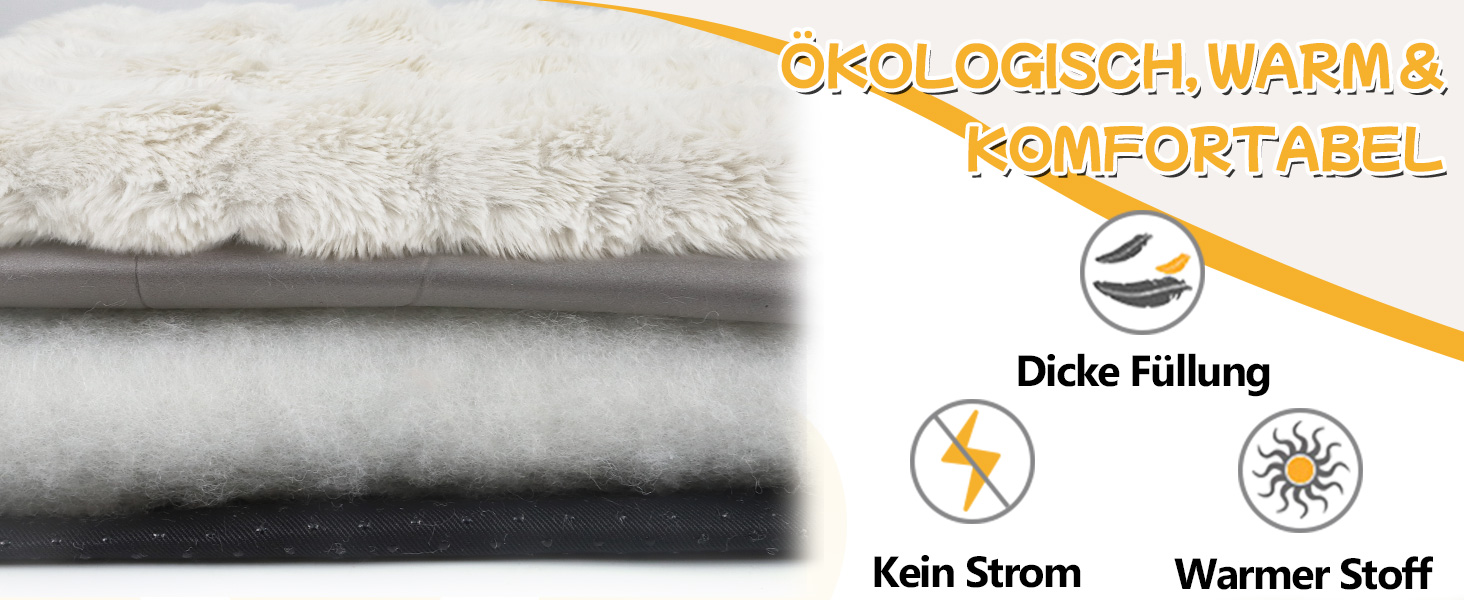 Самогріюча ковдра для котів та собак XIAPIA, плюшева, без дротів, для зігрівання, пральна, для кошенят, кігтів, в приміщенні та в авто, 60 x 45 см (білий, M)