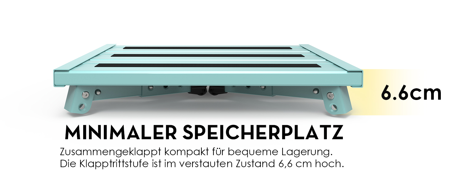 Алюмінієва розкладна сходинка-підставка, 300 кг, 3 сходинки, регульована висота, широка антиковзаюча поверхня, для автодому, саду та сходи для собак, легка та складна (зелена)
