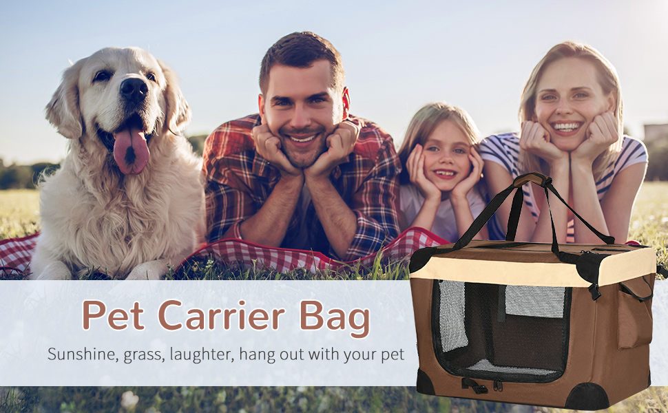 PawHut переносна сумка для собак та котів, складана, з вікнами, м'який килимок, 2 плечові ремені, 60x41x41 см, коричнева