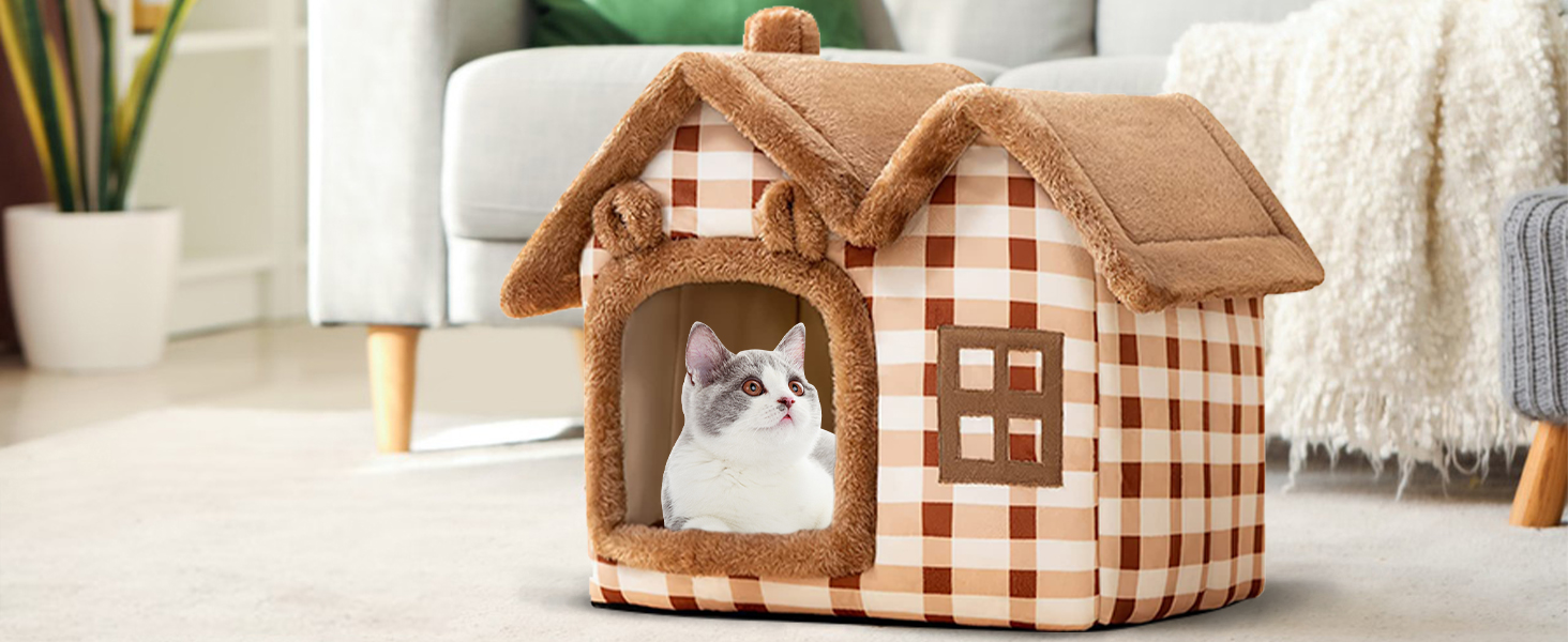 Кігтеточка-будиночок для котів Galatée, тепла та затишна, сіра, велика (L)