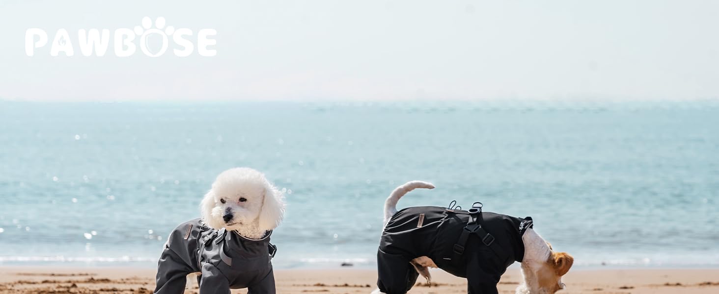 Дощовик для собак PAWBOSE, водонепроникний, для маленьких, середніх та великих собак, з інтегрованим кріпленням для шлейки, сірий, XL